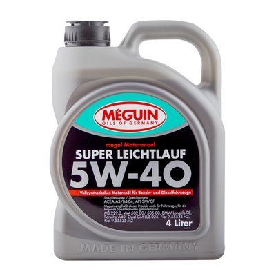 Олива моторна Meguin SUPER LEICHTLAUF SAE 5W-40 4 л 4355 4355 фото