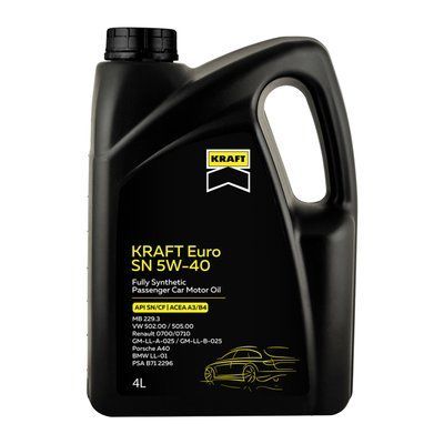 Олива моторна KRAFT Euro SN 5W-40 4 л 708437 708437 фото
