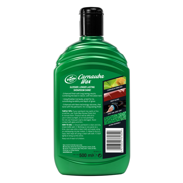 Полироль жидкая с воском Карнауба Turtle Wax Carnauba Wax 500 мл 53002 53002 фото