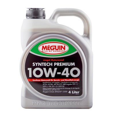 Олива моторна Meguin SYNTECH PREMIUM SAE 10W-40 4 л 6475 6475 фото