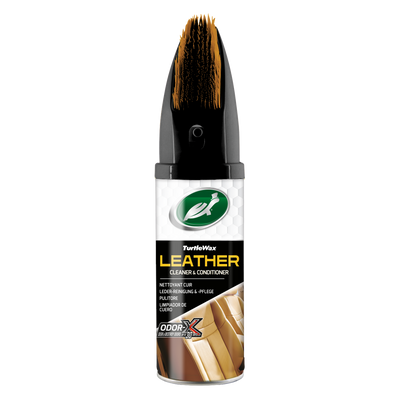 Очисник-кондиціонер шкіри Odor-X зі щіткою Turtle Wax LEATHER Cleaner 400 мл 52895 52895 фото
