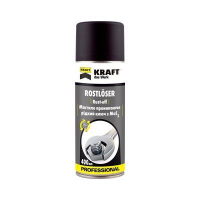 Мастило проникаюче з перетворювачем іржі KRAFT Рідкий ключ з MoS2 аерозоль 400 мл KF004 KF004 фото