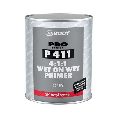 P411 WET-ON-WET 4:1:1 первичный герметизирующий грунт (мокрый по-мокрому, O.E.M./E-COAT, пластик, все виды металлов) серый 1л 4111700001 4111700001 фото