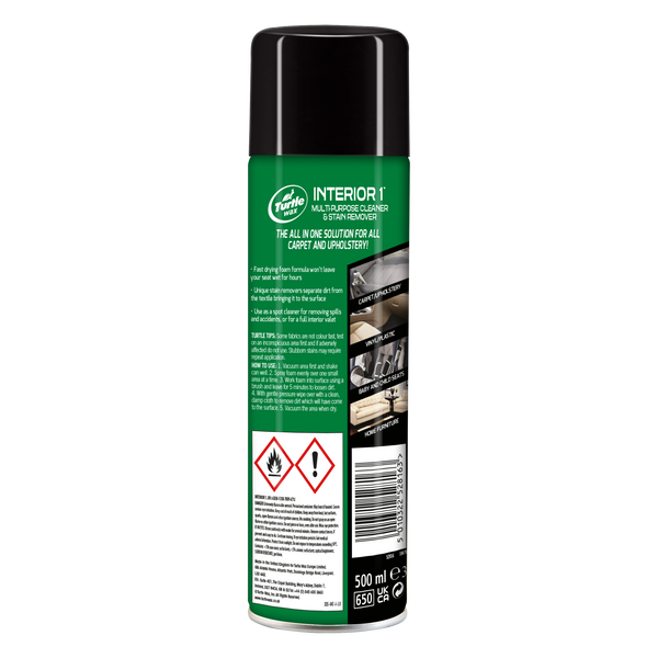Суха хімчистка текстилю з нейтралізатором запахів Turtle Wax INTERIOR 1 500 мл 52998 52998 фото