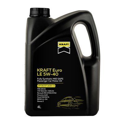 Олива моторна KRAFT Euro LE 5W-40 4 л 708436 708436 фото