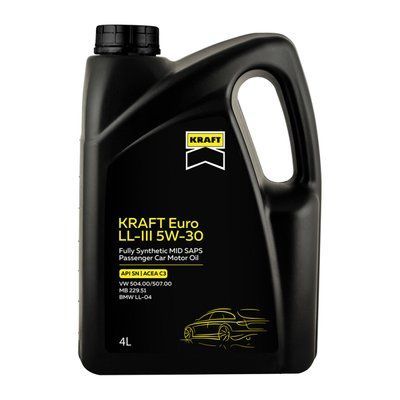 Олива моторна KRAFT Euro LL-III 5W-30 4 л 708433 708433 фото